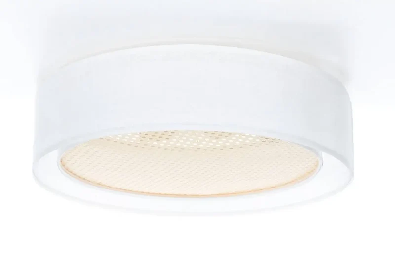 Luminaire Plafonnier | PURO RATTAN (Blanc/Crème)