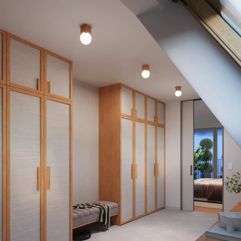 Luminaire Plafonnier | SOLIS (Bois Naturel)