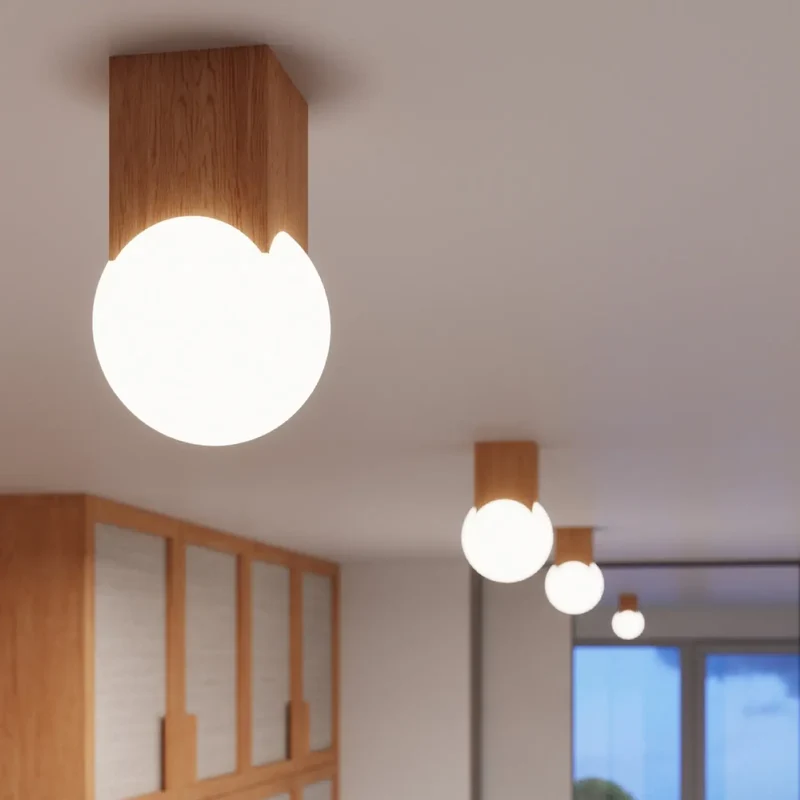 Luminaire Plafonnier | SOLIS (Bois Naturel)