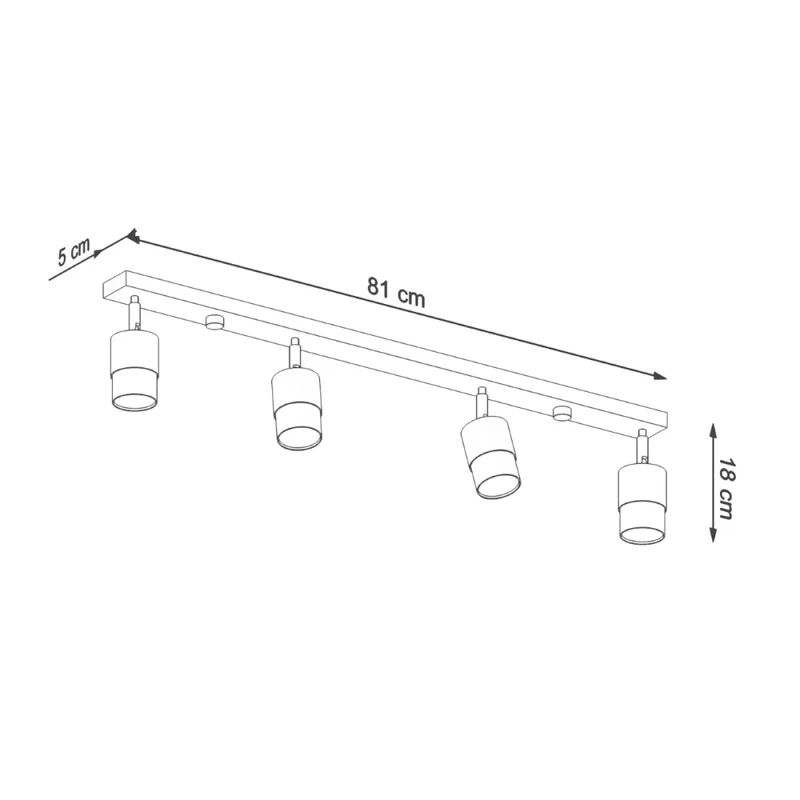 Luminaire Plafonnier | NERO 4 (Noir/Doré)