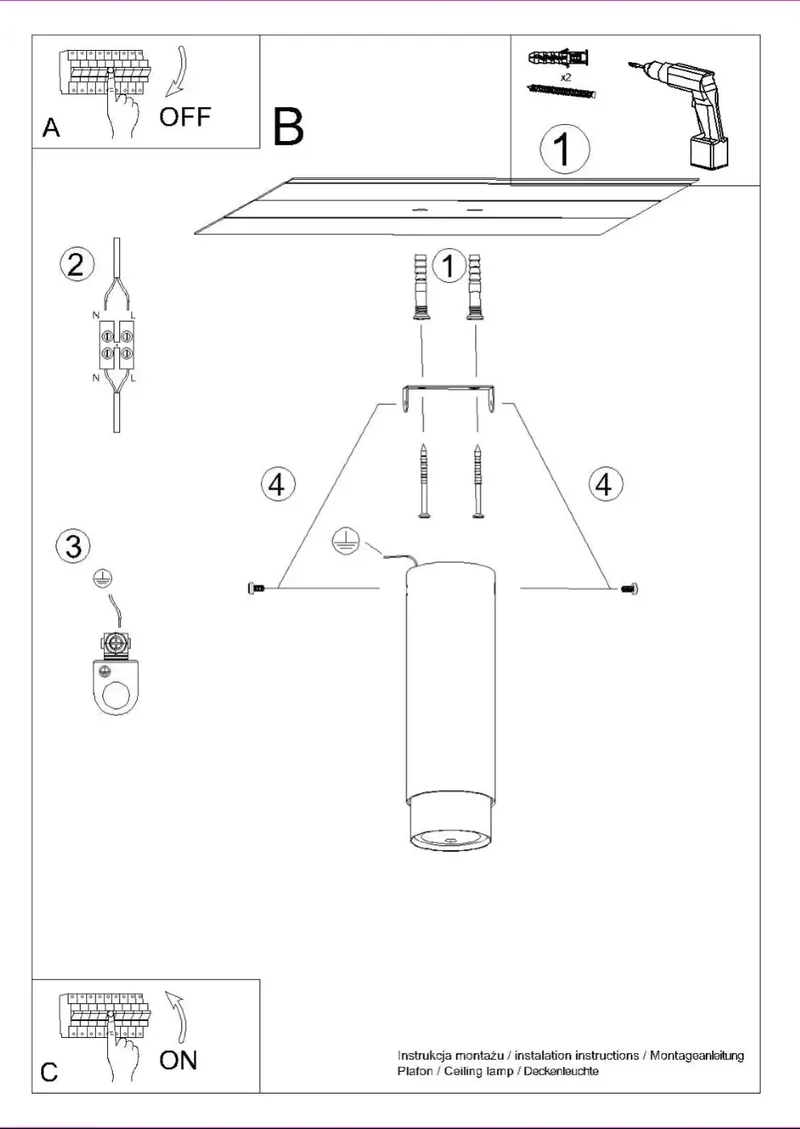 Luminaire Plafonnier | NERO 22,5 (Noir/Doré)