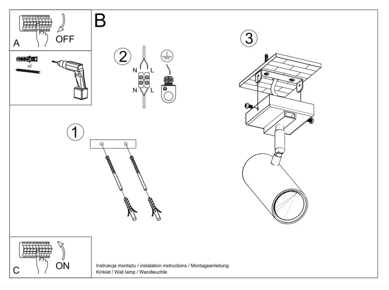 Luminaire Plafonnier | DIREZIONE 1 (Noir)