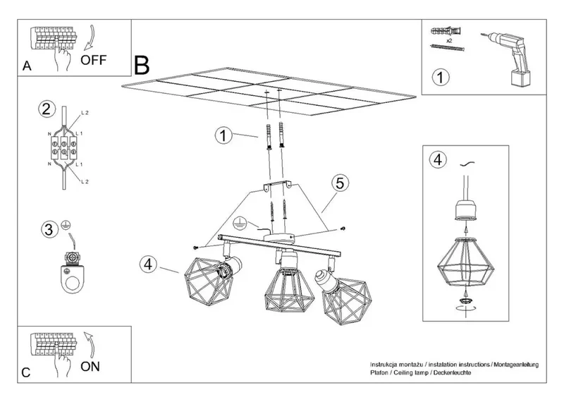 Luminaire Plafonnier | ARTEMIS 3 (Blanc)