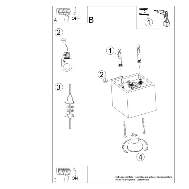 Luminaire Plafonnier | QUAD 1 (Or)