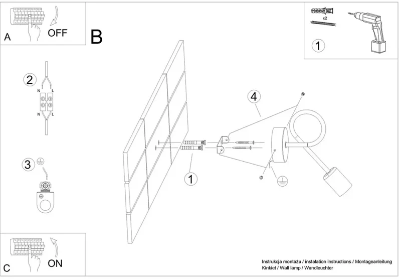 Applique Murale | LOOP (Noir)