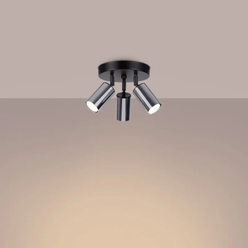 Luminaire Plafonnier | WINX 3P (Noir/Chrome)