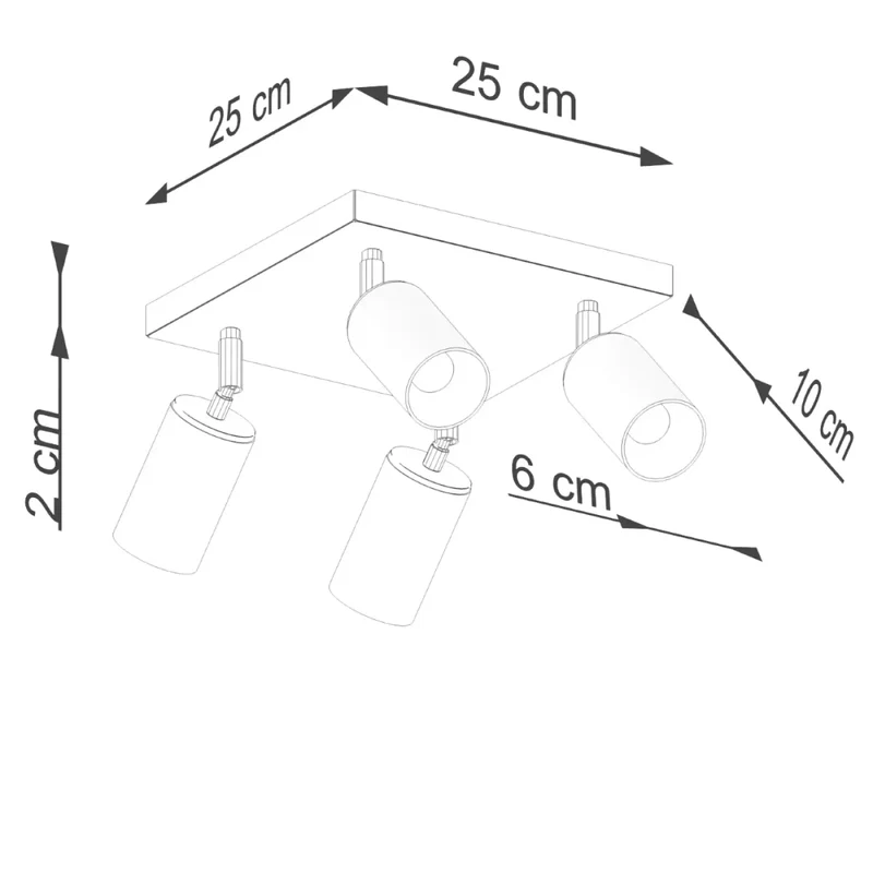 Luminaire Plafonnier | WINX 4 (Noir/Cooper)