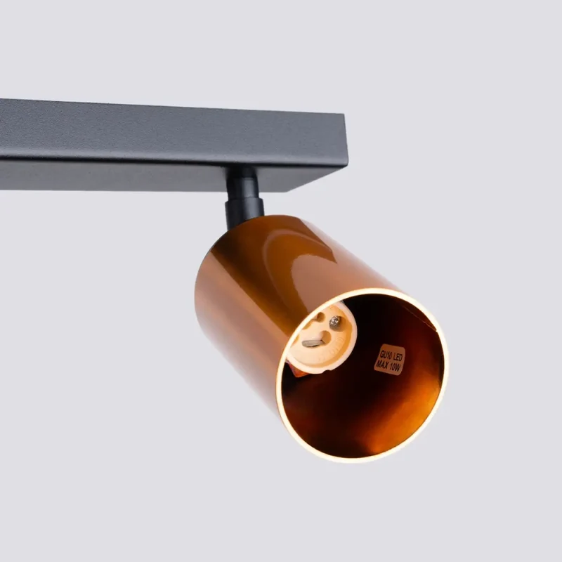 Luminaire Plafonnier | WINX 4L (Noir/Cooper)