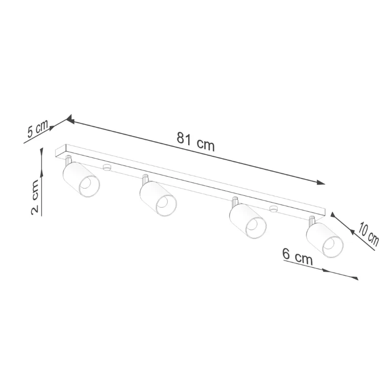 Luminaire Plafonnier | WINX 4L (Noir/Cooper)