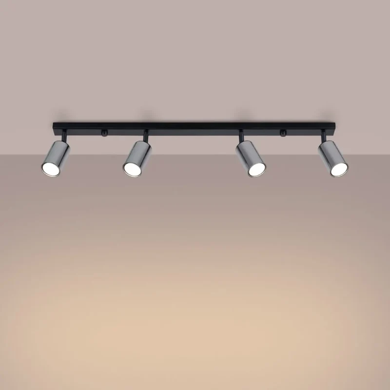 Luminaire Plafonnier | WINX 4L (Noir/Chrome)