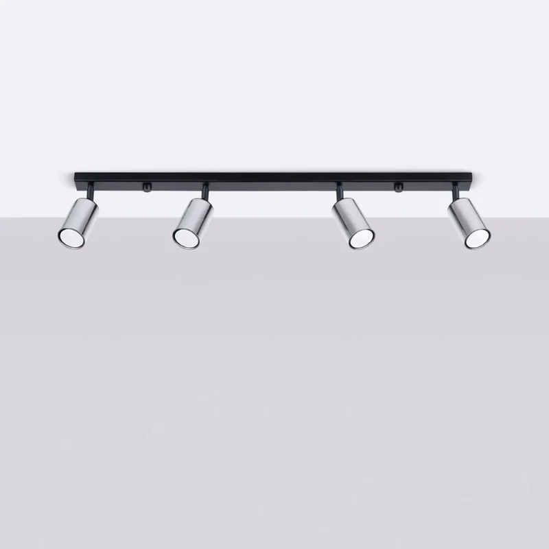 Luminaire Plafonnier | WINX 4L (Noir/Chrome)