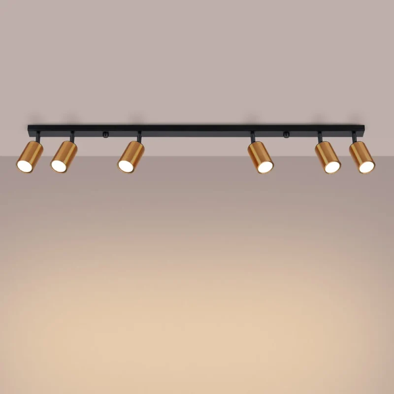 Luminaire Plafonnier | WINX 6L (Noir/Cooper)