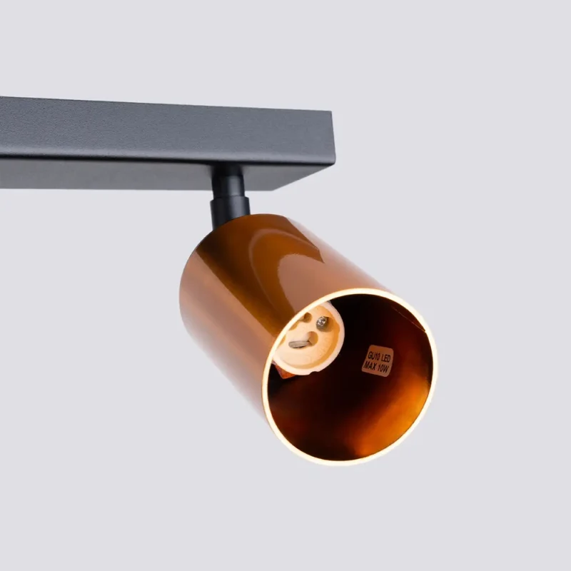 Luminaire Plafonnier | WINX 6L (Noir/Cooper)