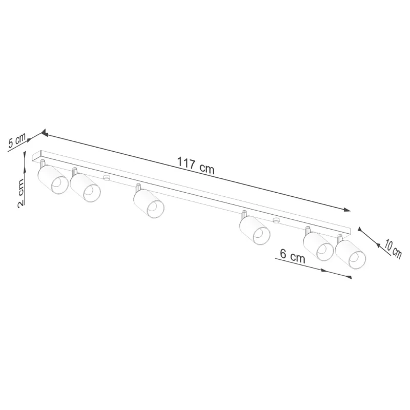 Luminaire Plafonnier | WINX 6L (Noir/Cooper)