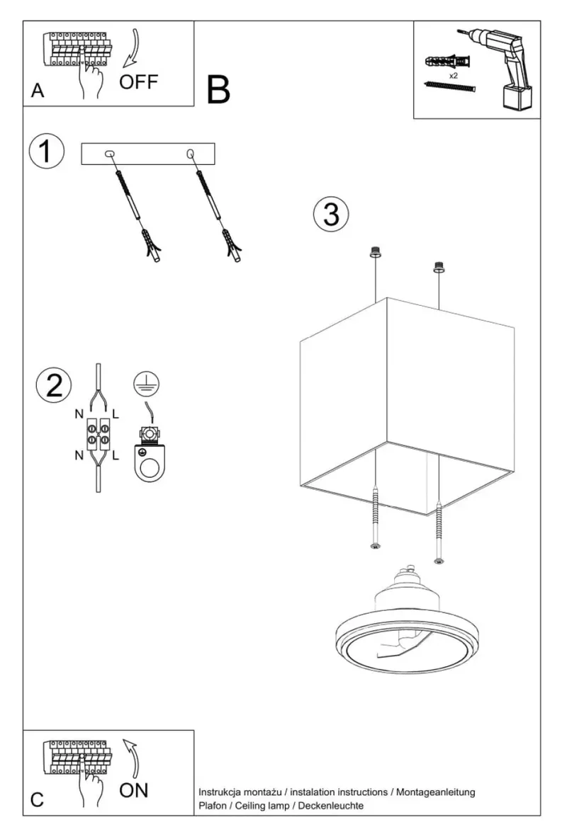 Luminaire Plafonnier | BLAKE (Noir)