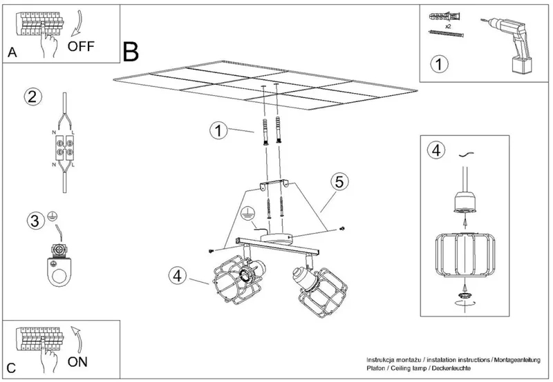Luminaire Plafonnier | BELUCI 2 (Blanc)