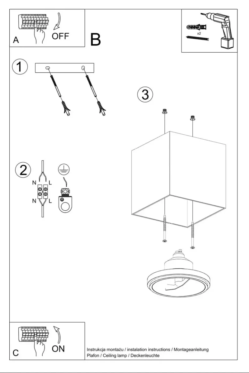 Luminaire Plafonnier | BLAKE (Gris)