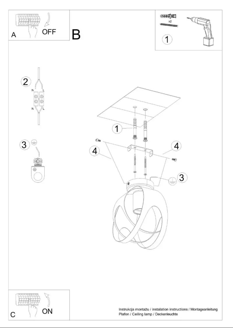 Luminaire Plafonnier | TULOS (Blanc)