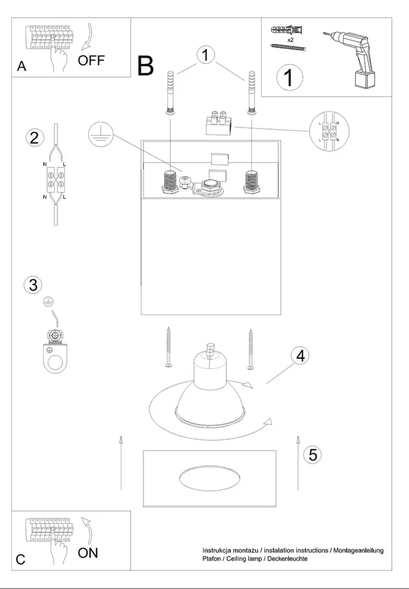 Luminaire Plafonnier | HATI (Gris)