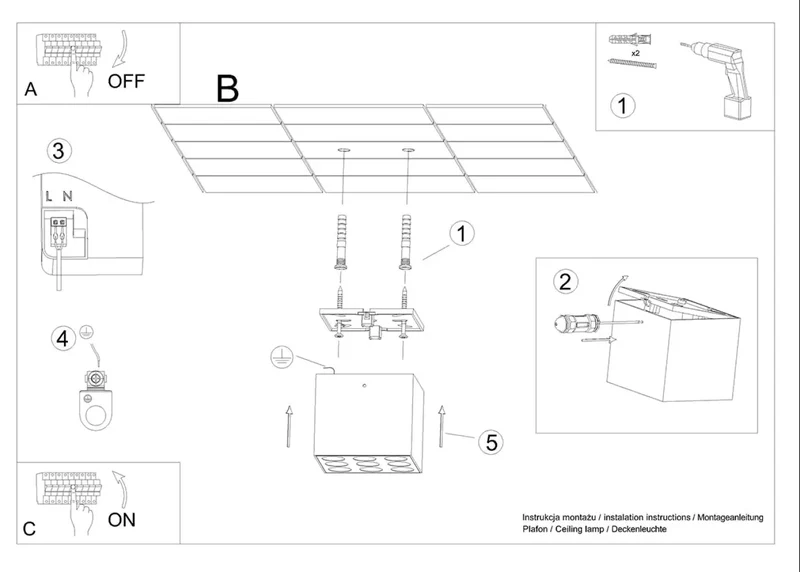 Luminaire Plafonnier | OZZY LED (Noir)