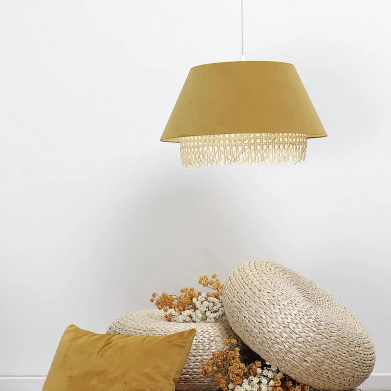 Suspension Luminaire | SENSEI RATTAN (Moutarde)