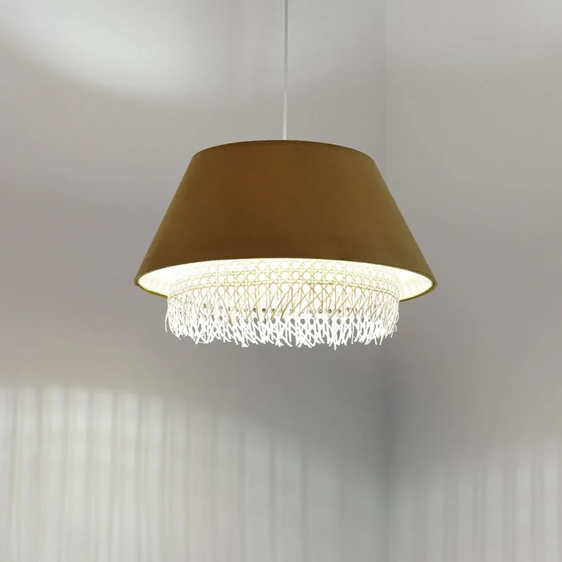 Suspension Luminaire | SENSEI RATTAN (Moutarde)