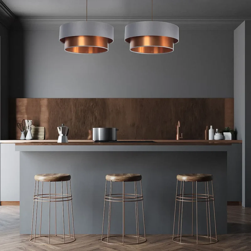 Suspension Luminaire | DUO (Gris/Cuivré)