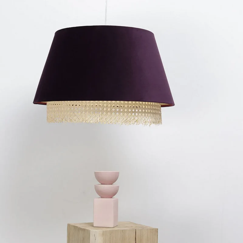 Suspension Luminaire | SENSEI RATTAN (Violet)