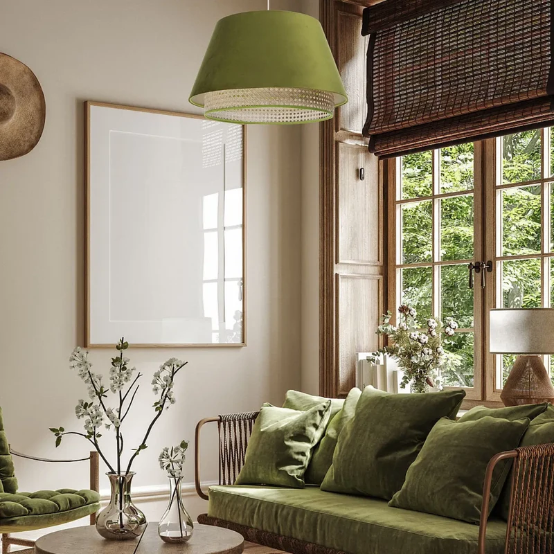Suspension Luminaire | SENSEI RATTAN (Olive)