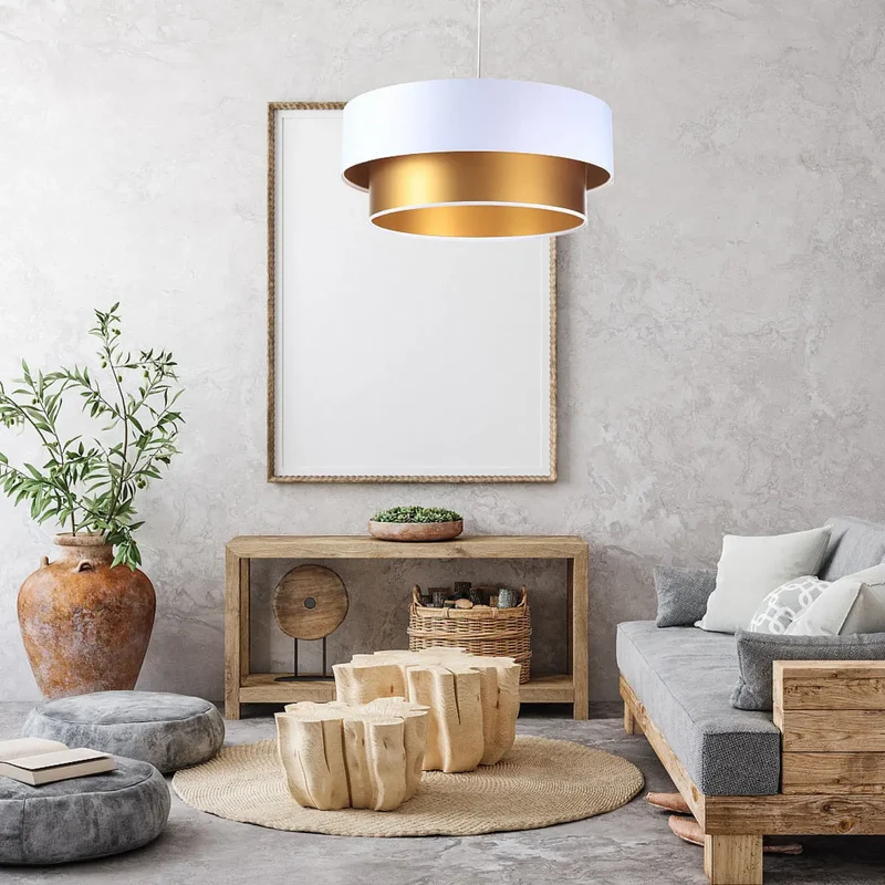Suspension Luminaire | DUO (Blanc/Doré)