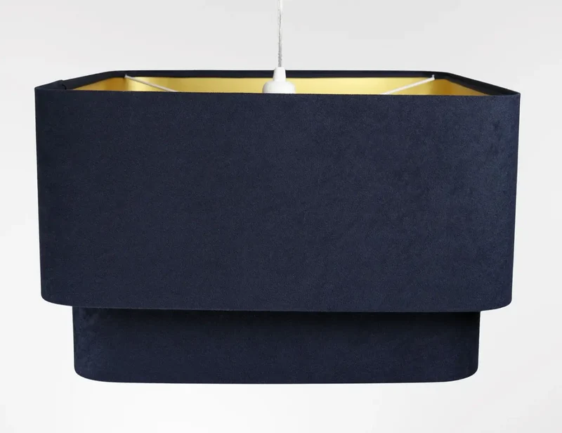 Suspension Luminaire | KWADRO DUO VELOUR (Bleu Marine)
