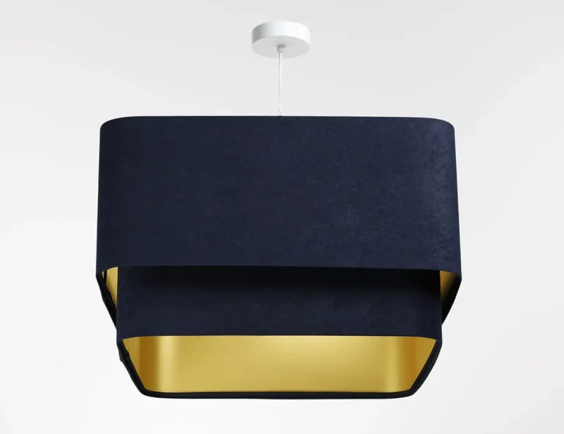 Suspension Luminaire | KWADRO DUO VELOUR (Bleu Marine)