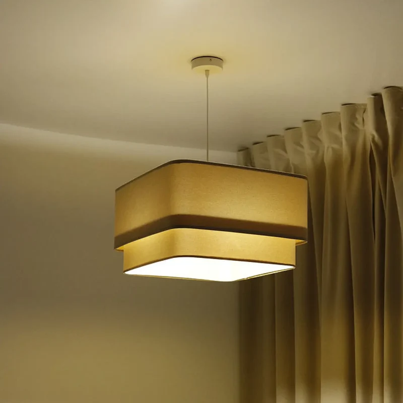 Suspension Luminaire | KWADRO DUO VELOUR (Beige)
