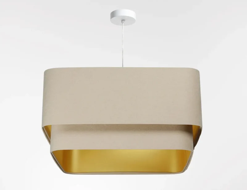 Suspension Luminaire | KWADRO DUO VELOUR (Beige)