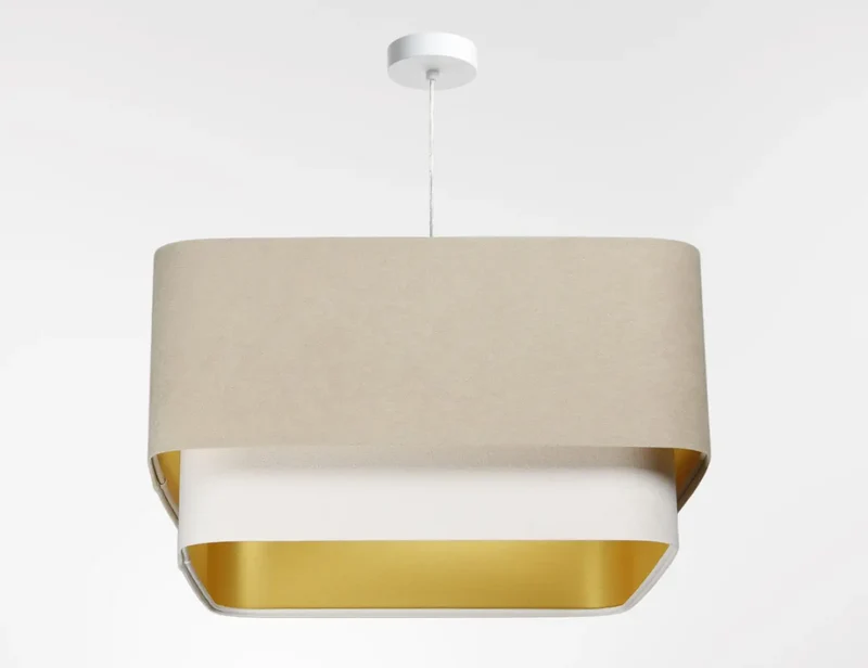 Suspension Luminaire | KWADRO DUO (Beige/Blanc)
